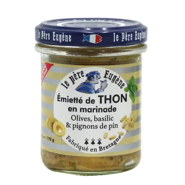 Emiettés de thon, olive, basilic et pignons de pin du Père Eugène