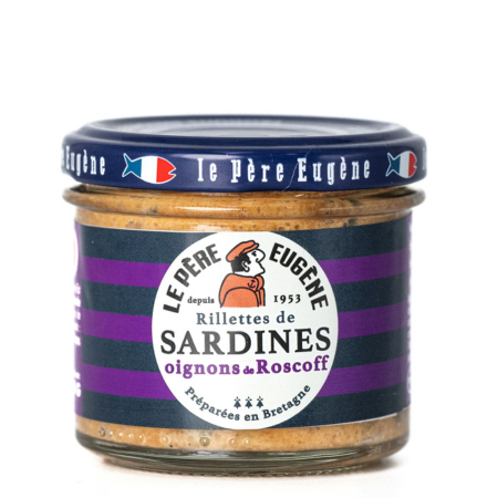 RILLETTES DE SARDINES AUX OIGNONS DE ROSCOFF PERE EUGENE 90G