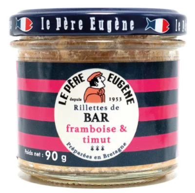 Rillettes de la mer bar framboise et timut